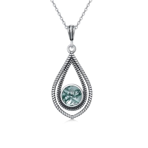 Lvoryance Moss Agate Necklace 925...