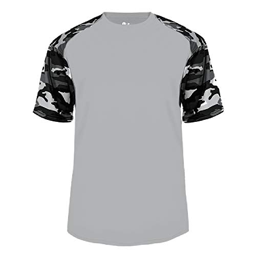 Badger Sport Silver/Black Camo Sleeve Adult 2X
