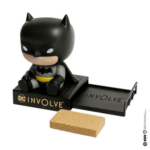 Image of Involve DC Batman Bobblehead Fiber Car Perfume with Batman Keychain | Action Figure Bobblehead | OFFICIAL DC MERCHANDISE Limited Edition for Car Dashboard idol & Office Desk | Dashboard Figurine