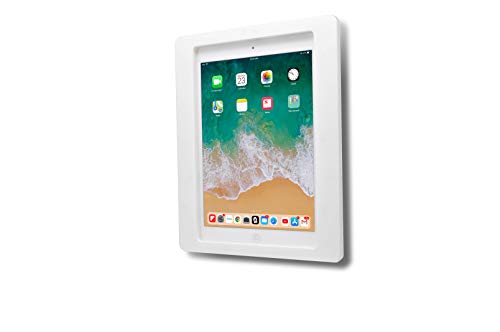 TABcare Anti-Theft Acrylic VESA Enclosure for Apple iPad Mini 4/5 8 with Free Wall Mount Kit & 90-Degree Angle Charge Cable (iPad Mini 4/5 8, White)