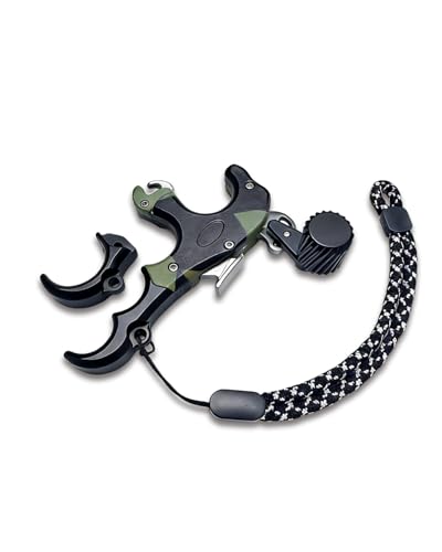 NOVASPARK Thumb Bow Release Aid for Compound Bow– 4 & 3 Finger Bow Release | Secure Hook | CNC Aluminum Bow Trigger Release for Archery & Hunting Target Practice, 150lbs