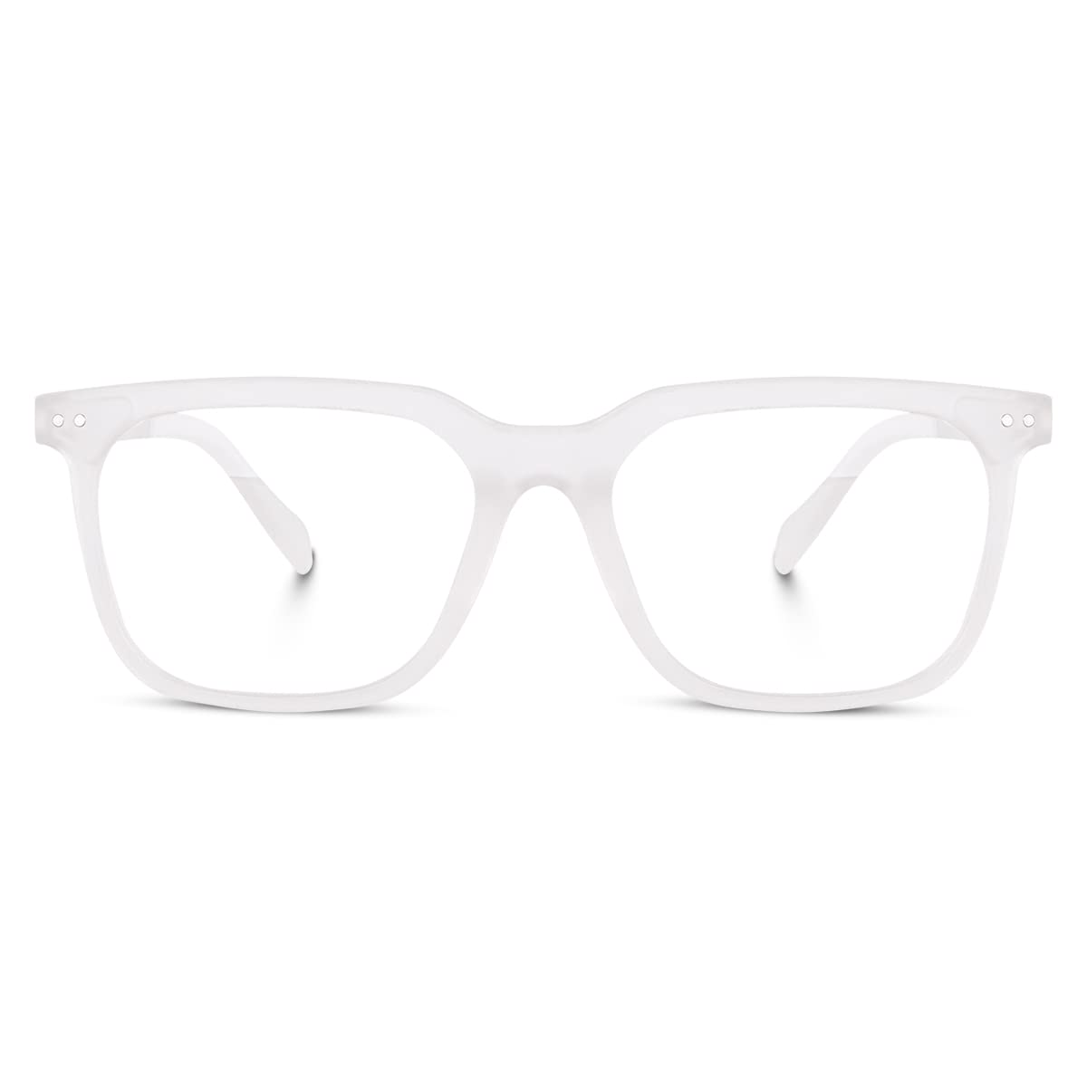 Eymen I Classic Non Prescription Clear Lens Glasses for Women Men Square Frame Eyeglasses Multiple Shades (White) - Image 2 thumbnail