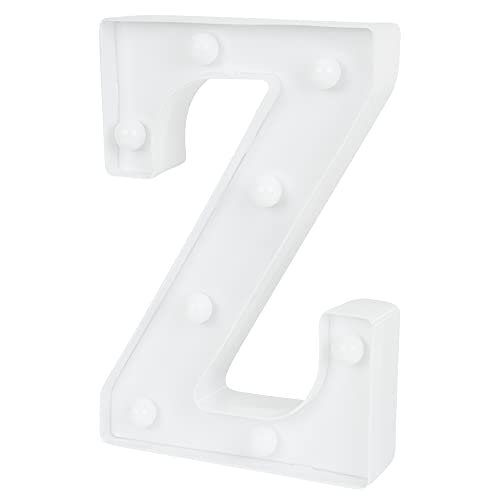 Image of Restaurantware Illumify 5.9 x 1.2 x 8.7 Inch Light Up Letter 1 Durable Marquee LED Light - Letter Z Touchproof White Plastic Party Light Keyhole Slot For Parties Weddings Or Special Events