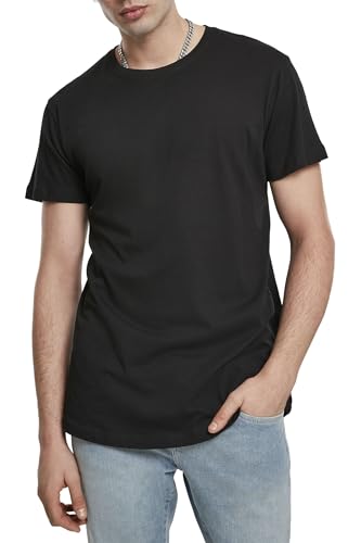Mivaro Herren T-Shirt extra lang geschnitten, Longshirt für große und schlanke Männer, Größe:4XL, Farbe:Schwarz