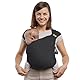 Boba Pre-Wrapped Baby Wrap Carrier with Buckle, Easy Adjust Soft Infant Baby Carrier Hybrid for Boy or Girls, Baby Sling for Newborn up to 35lb (Charcoal)