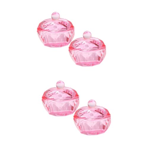 4 recipientes de vidrio para polvo acrílico uñas miniatura 1