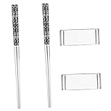 HOODANCOS Palillos de Acero Inoxidable con Soporte Elegante Resistentes y Reutilizables para Uso Diario y Restaurantes Diseño con Superficie Lisa y Peso Equilibrado