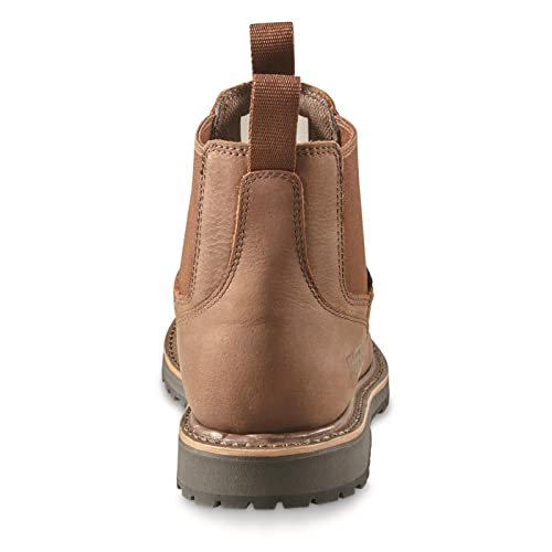 Guide Gear Rugged Timber Romeo Boots For Men Waterproof Leather Work Shoes, Pull-On Ankle Boot, Canteen Brown, 11.5D (Medium) #TOP4