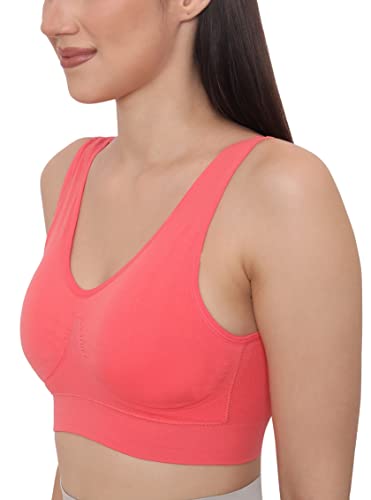 Image of GLAMORAS Women Nylon Elastane Lightly Padded Non Wired U Back Sports Bra | Seamless Stretchy Low Impact Yoga Workout Bra with Removable Pads - Size- Small to 4XL