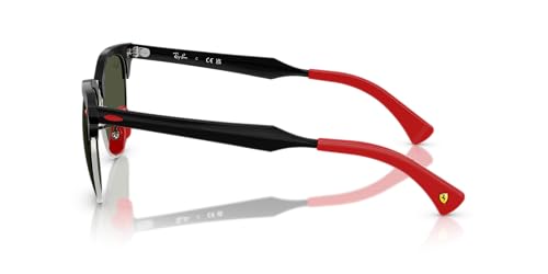 Ray-Ban RB3807M Scuderia Ferrari Collection Sunglasses, Brushed Black On Silver/Green, 51 mm - image 3