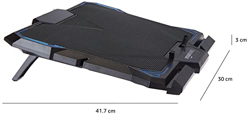 Amazon Basics Laptop Cooling Pad with LED Lighting Effect | USB Powered Gaming Laptop Cooler Stand | Quiet 6 Fans with 2-Level Height Adjustment|... - Image 5