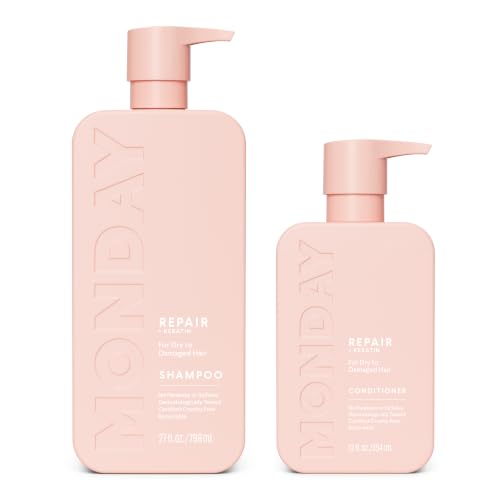 MONDAY HAIRCARE Repair Shampoo (27oz) and Conditioner Set (12 oz) For Dry to Damaged Hair Made with Keratin, Coconut Oil, Shea Butter, and Vitamin E image 5