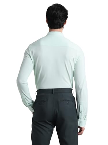 Image of Jack & Jones Men's Cotton Solid Slim Fit Spread-Collar Casual Shirt
