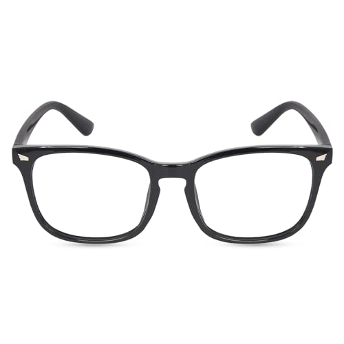 Image of Dervin Blue Light Blocking Glasses Gaming Filter Transparent Square Eyeglasses for Eye Protection Men Women, Computer /Tablet /Laptop /Mobile /TV, Anti-blue & Anti eyestrain