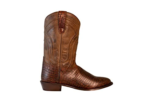 TuffRider Men's Hayden Wide Round Toe Western Boot- Brown-With Free Assorted Striped Socks3