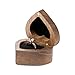 Wislist Engagement Proposal Ring Box Secret Slim Hidden Wooden Heart Shaped Engraved Case Ring Bearer Box Holder for Wedding Ceremony, Commemoration Day (A Promise Is Forever)