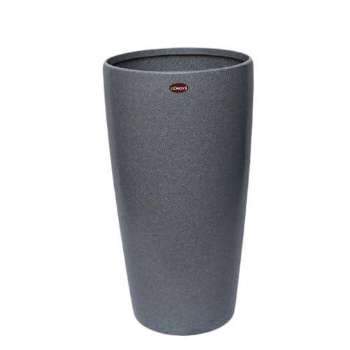Decora Gleyz Vertical Tall Pot (Stone Grey)(Small) (GVT 300) || Pots for Plants Polymer || Lightweight || Indoor-Outdoor || Non-Breakable || Plant Directly || (Without Drainage Hole)