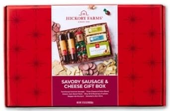 Savory Sausage & Cheese Gift Box | Gourmet Food Gift Basket Perfect For Family Christmas and Holiday Gifts 15.25oz