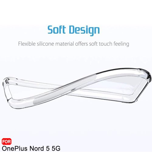 Image of TheGiftKart Crystal Clear Back Cover Case for OnePlus Nord 5 5G | Raised Bumps for Camera & Screen Protection | Ultra Clear Soft Silicone Back Cover Case for OnePlus Nord 5 5G (TPU, Transparent)