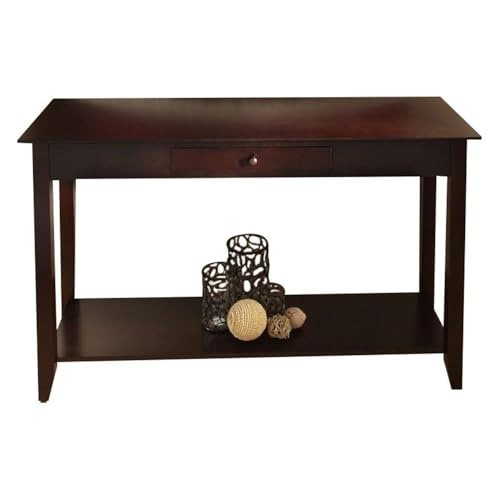 Convenience Concepts American Heritage 1 Drawer Console Table with Shelf, Espresso