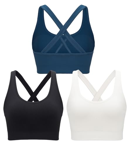 Image of RUNNING GIRL Sports Bras for Women,Seamless Strappy Sports Bra High Support Crisscross Back with Removable Pads