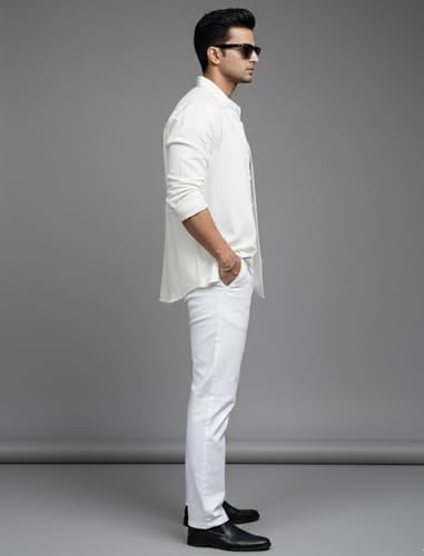 Image of IndoPrimo Men's Regular Fit Cotton Casual Shirt | Premium Solid Full Sleeve Shirt