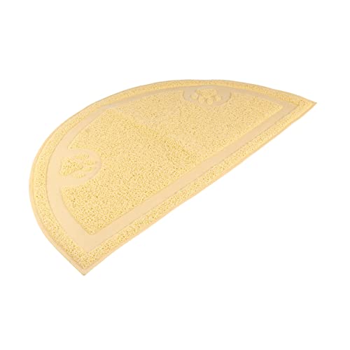 Abaodam 猫砂マット 半形デザイン ペット用フードマット 滑り止め 防水機能付き お手入れ簡単 飼い猫 小動物用