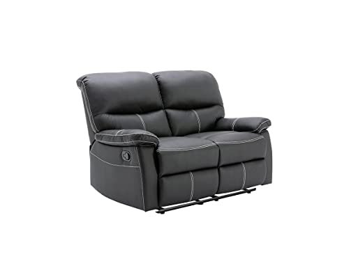 Canapés 2 Places Relax en Simili Noir Canby