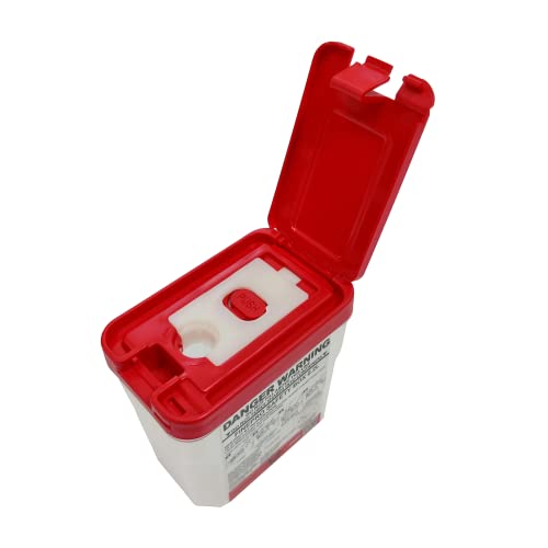 FINEPRO 0.2L Size Portable Pen-Needle Disposal Container Diabetes Care (0.2L, Red+Clear, 1)