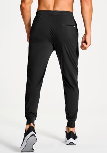 Men's Athletic Joggers Stretch Sweatpants with Zipper Pockets Running Workout Gym Track Golf Pants for Men2