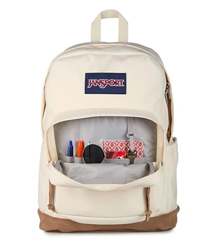 Image of JanSport Right Pack Backpack - Durable Daypack with Padded 15 inch Laptop Sleeve, Spacious Main Compartment & Integrated Water Bottle Pocket - Moon Flower