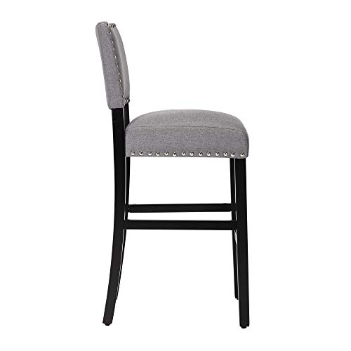Dagonhil 29 Inches Bar Stools Set Of 2 With Black Solid Wood Legs For Dining Room(Gray) #TOP3