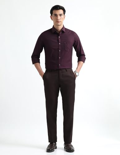 Image of Arrow Checked Slim Fit Mens Formal Shirt - Cotton, Breathable & Comfortable, Full Sleeves Shirts for Men