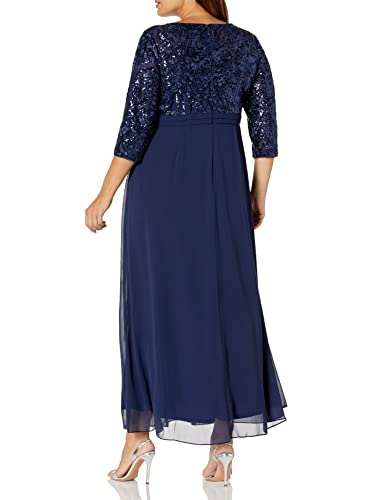 Alex Evenings Women's Long Lace Top Mother of The Bride Dress with Empire Waist (Plus Size)2