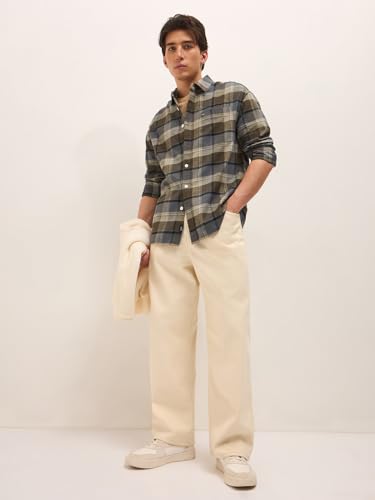Image of THE Bear House Men's Checked Relaxed Fit Shirt