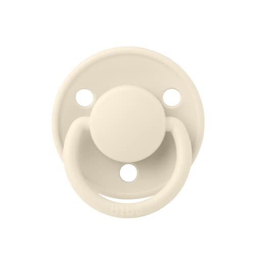 Image of BIBS Pacifiers - De Lux Collection | BPA-Free Round Nipple | Silicone | Made in Denmark | Set of 2 Ivory /Sage Color Premium Soothers | Size One Size