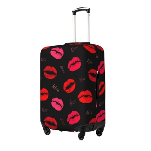 Red Lips Kiss Travel Luggage Cover Suitcase Protector Bag,Double-Sided Printed Fits 18-32 Inch Luggage,Baggage Covers For Kid And Adult,Large2