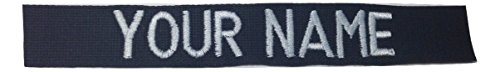 Custom Name Tape, with Fastener or Sew-On, US Army USAF USMC Police CivilAirPatrol Tape (Without Fastener, Black)