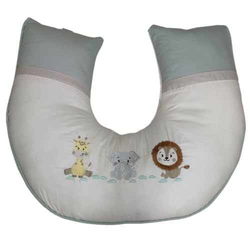 Almofada Amamentação para Meninos Verde Safari Selva Luxo Bichinh...