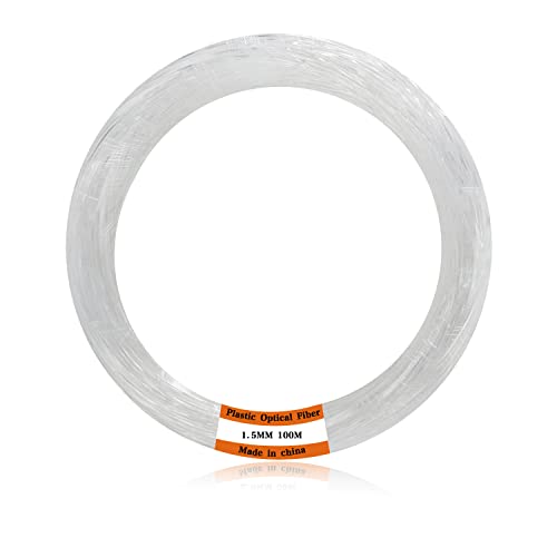 Fiber Optic Cable,Pmma Plastic End Glow Cables For Star Sky Ceiling Led Light Kit 0.06In(1.5Mm) 328Ft(100M)/Roll #TOP25