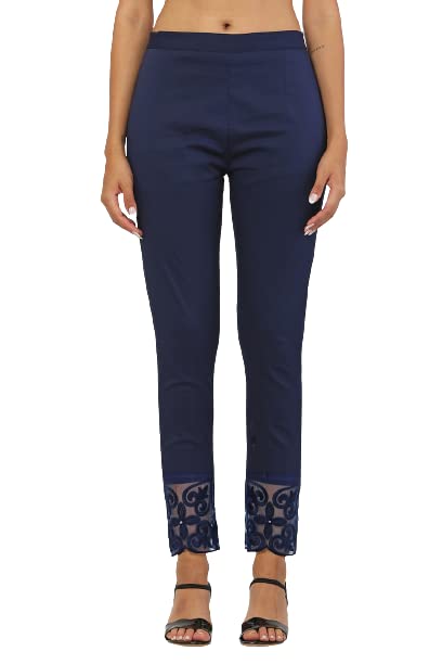 floreos Women's Soft Embroidery Ethnic Wear Bottom Lace Leggings Pants-picture-33