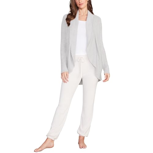 Barefoot Dreams Cozy Chic Lite Circle Cardi (Large, Silver)