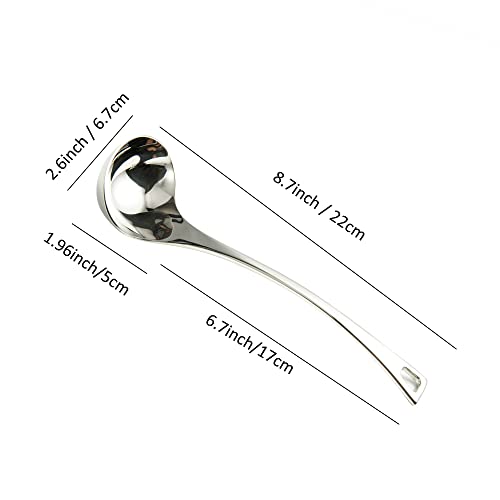 IMEEA 8.7 Inch Soup Ladle Small Sauce Ladle 18/10 Stainless Steel Serving Ladles Spoon for Soup Sauce Stew Cooking - Image 4