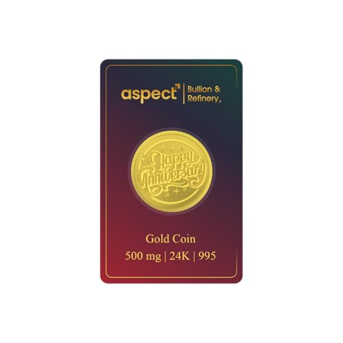 Image of ASPECT BULLION 500 Milligram Yellow Gold Coin 24kt (995) Pure Gold