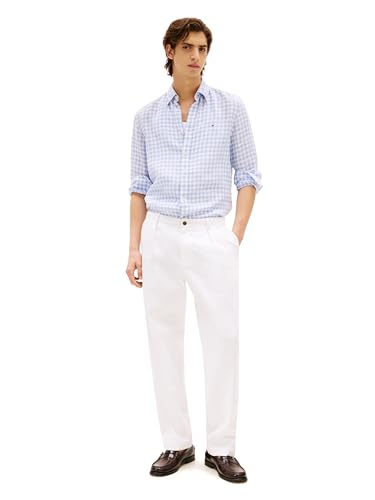 Image of Tommy Hilfiger Men's Long Sleeve Casual Linen Button Down Shirts in Regular Fit
