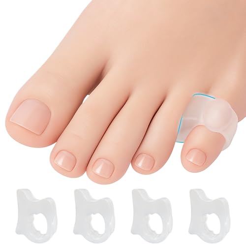 5 STARS UNITED Pinky Toe Spacers for Men & Women – 4 Gel Separators for Overlapping & Curled