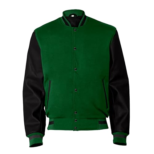 Image of Baseball Wool Letterman Varsity Faux Leather Sleeve For Men | Wool Varsity Bomber Jacket