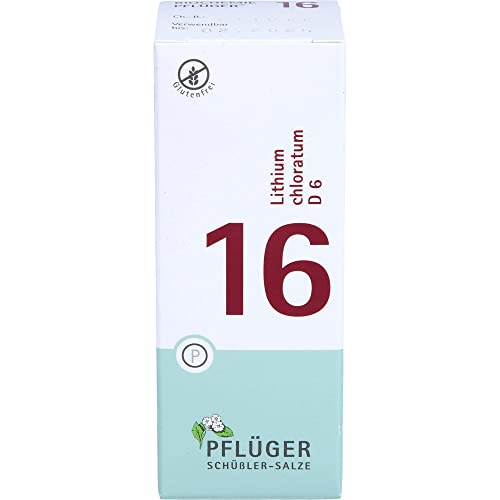 PFLÜGER Schüßler Salze Nr. 16 Lithium chloratum D6-100 Tabletten - Das Ergänzungsmittel der Nerven und Gelenke - glutenfrei…