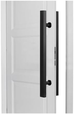 Modern Matte Black Sliding Door Handle - Square Push Pull Gate Bar for Shower & Kitchen - Durable Grab Handle for Commercial & Residential Use