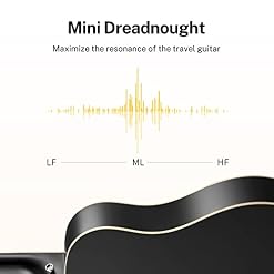 Donner 3/4 Guitare Acoustique Adulte Debutant Guitare Folk 36 Pouces Guitare Kit de Voyage avec Sac Capo Tuner(Noir) - Les Beatles, Paul McCartney, John Lennon, RIngo Starr, George Harrison Donner 3/4 Guitare Acoustique Adulte Debutant Guitare Folk 36 Pouces Guitare Kit de Voyage avec Sac Capo Tuner(Noir) – Image 2